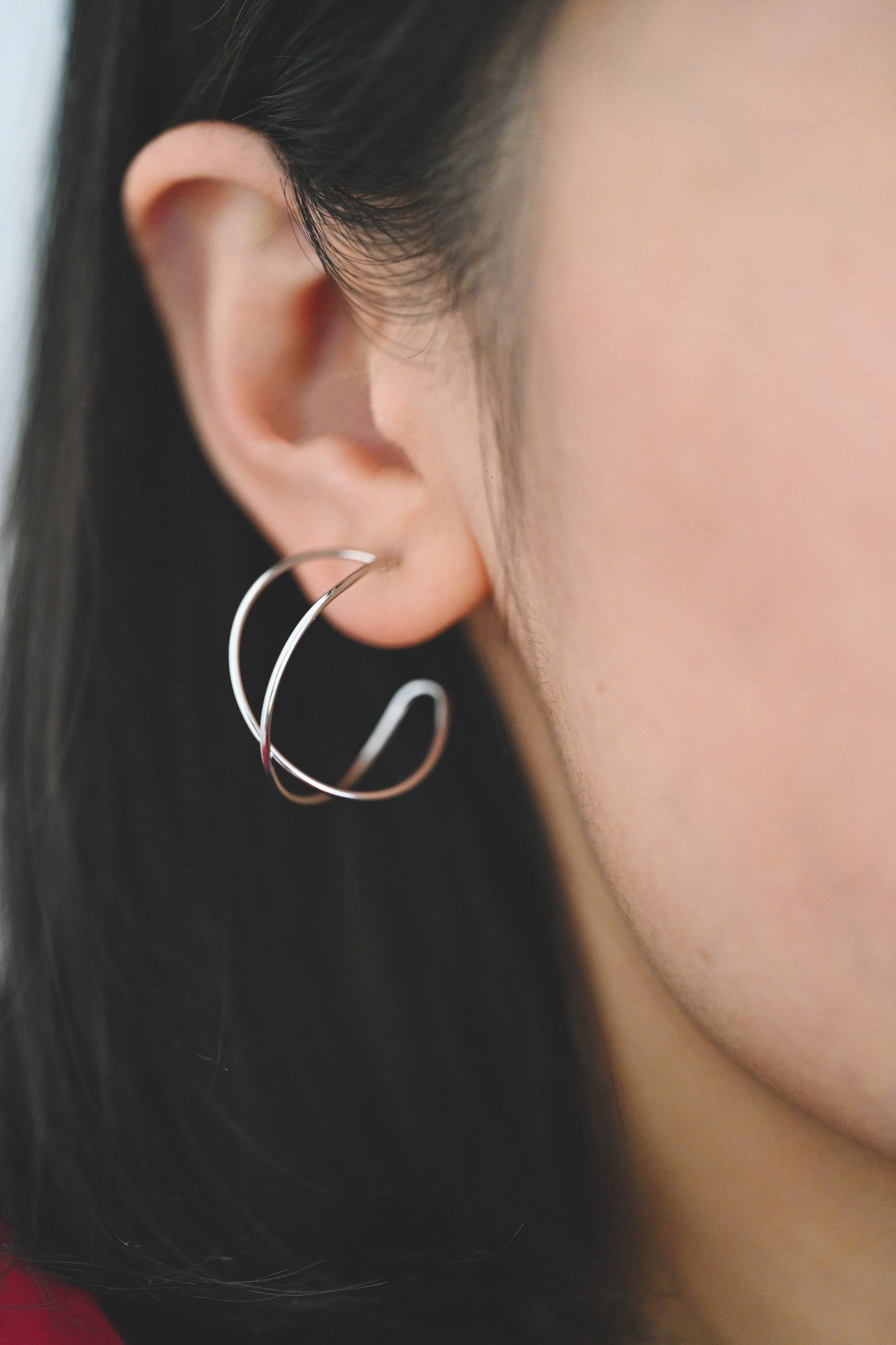 10pcs Geometric Circle Stud Earring, Gold/ Rhodium plated Brass Ear Wire Posts, Circle Size 16/24mm (GB-514)